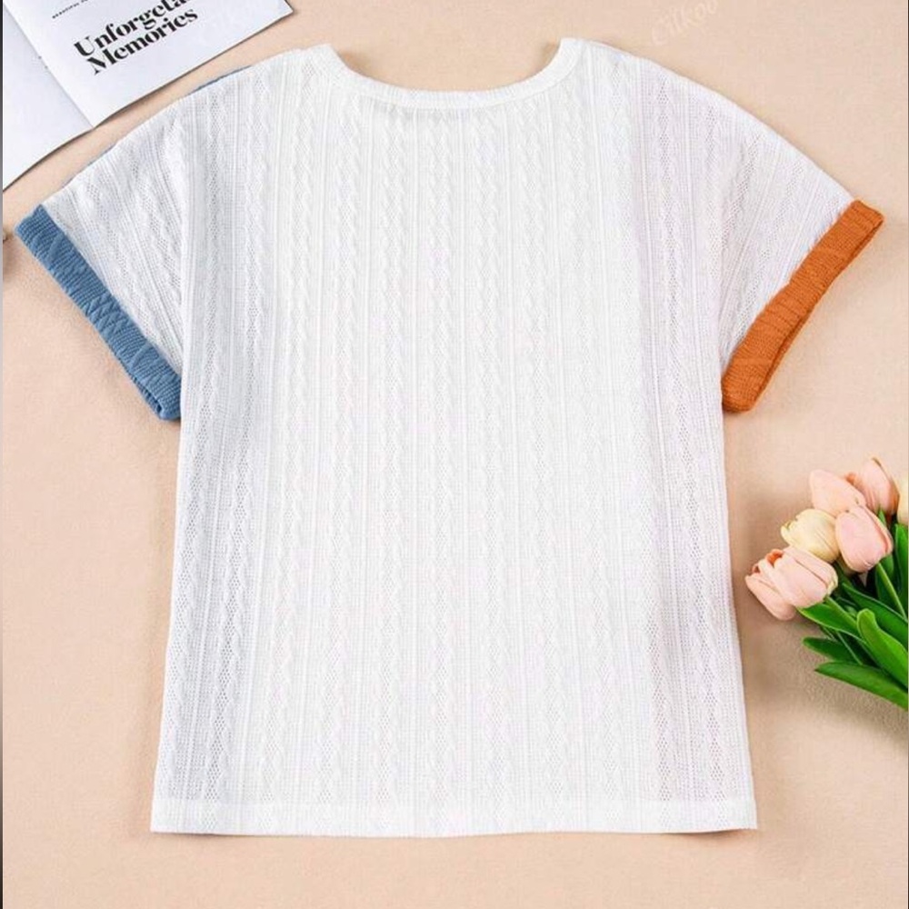 🤩HP🤩Color block textured top - Picture 6 of 10